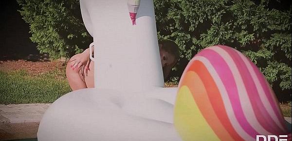  Must-see outdoors masturbation on a unicorn floatie with babe Tiffany Tatum